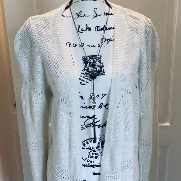 Torrid Draped Front Cardigan, 1XL, Cream - Picture 4 of 11